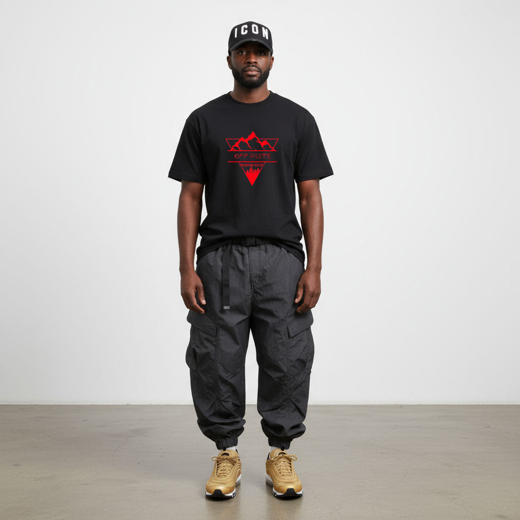 OFF PISTE MOUNTAIN RESORT T SHIRT BLACK