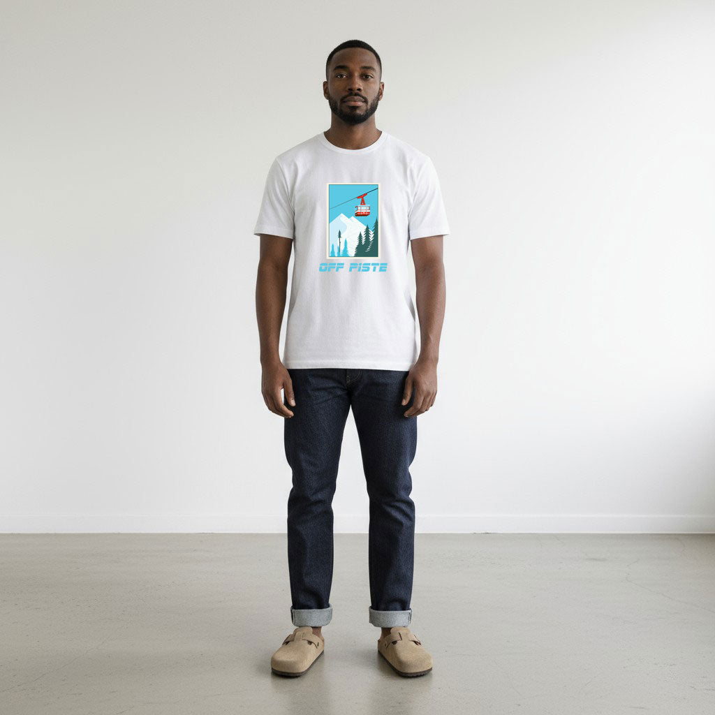 OFF PISTE CABLE CAR T SHIRT WHITE