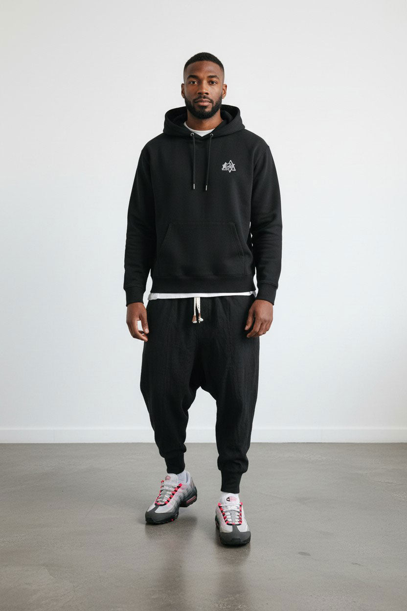 OFF PISTE DOWNHILL BACK PRINT HOODY BLACK