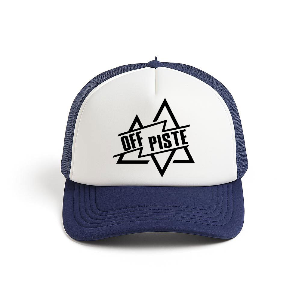 OFF PISTE ORIGINAL LOGO FOAM MESH TRUCKER CAP NAVY WHITE