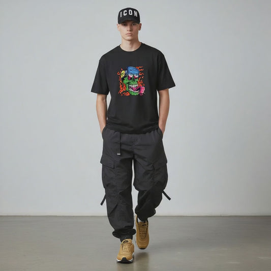 OFF PISTE SKATE HEAD T SHIRT BLACK