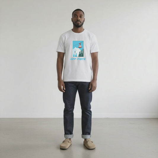 OFF PISTE CABLE CAR T SHIRT WHITE