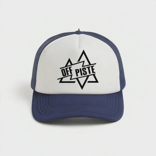 OFF PISTE ORIGINAL LOGO FOAM MESH TRUCKER CAP NAVY WHITE